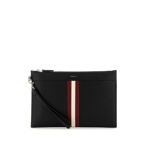 Bally Men Black Leather Clutch